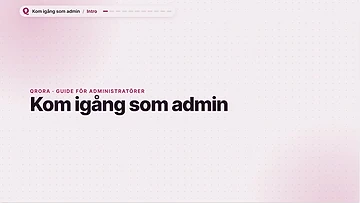 Kom igång som Admin preview